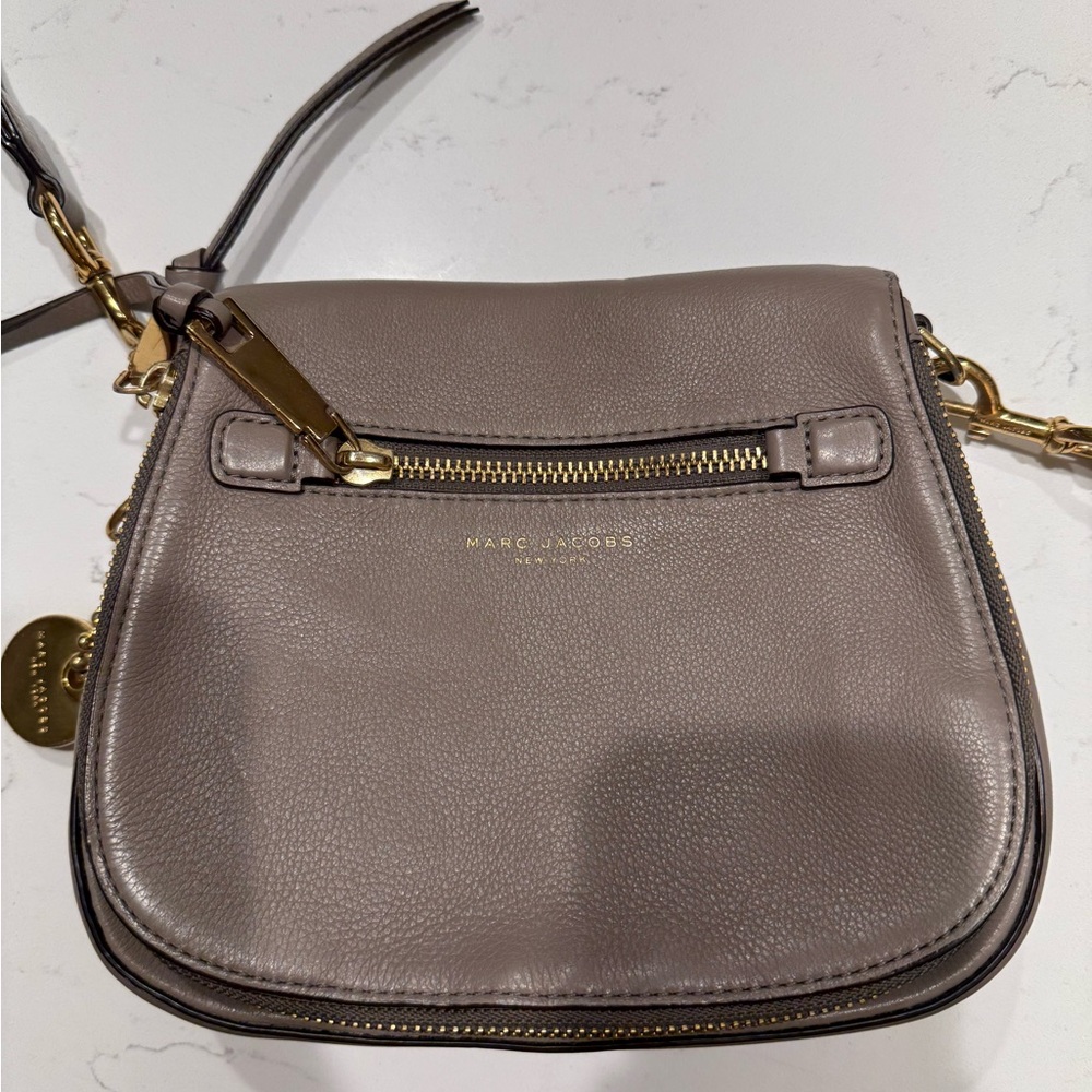 Marc Jacobs Taupe Leather Crossbody Bag